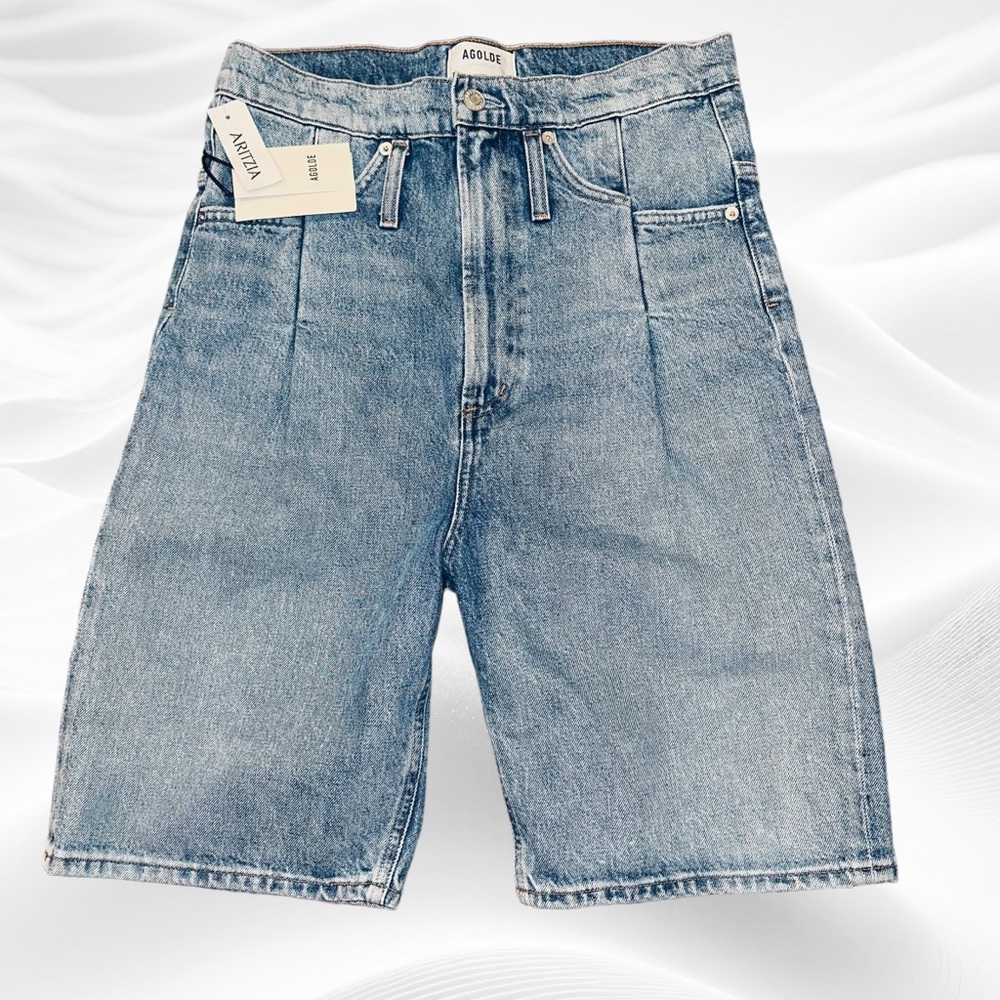 NWT AGOLDE 90’s Reworked Cinched High Rise Shorts Sz 23(29x8,5) *No Belt*